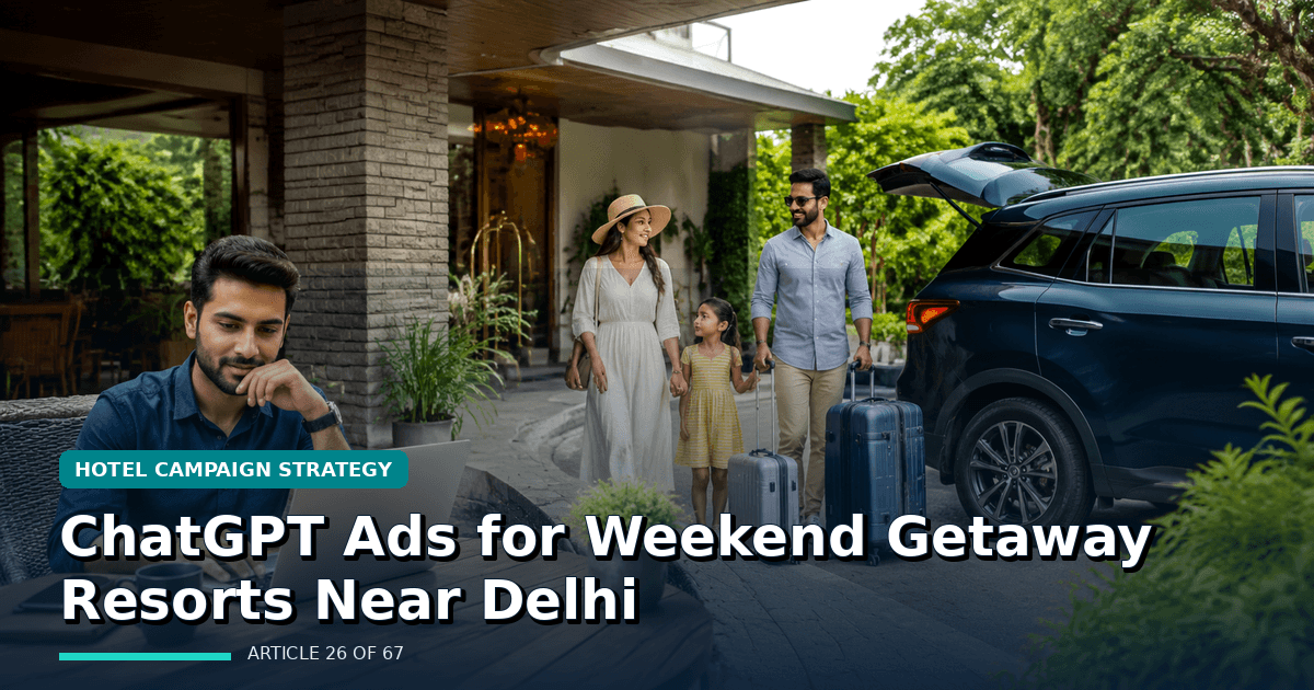 ChatGPT Ads for Weekend Getaway Resorts Near Delhi