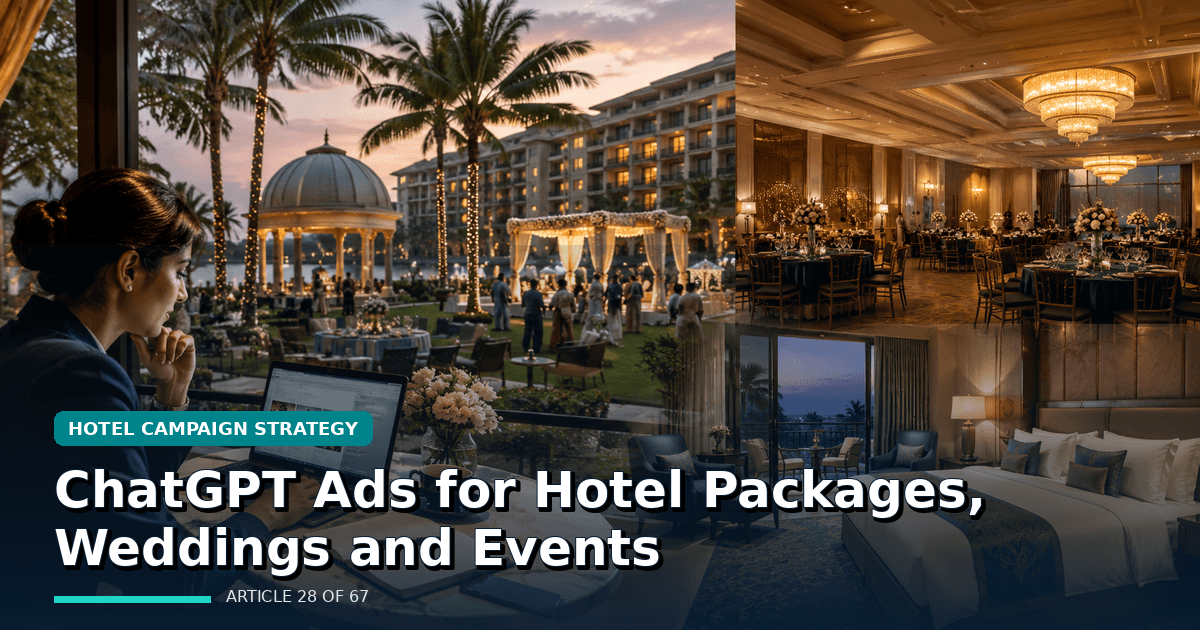 ChatGPT Ads for Hotel Packages, Weddings and Events