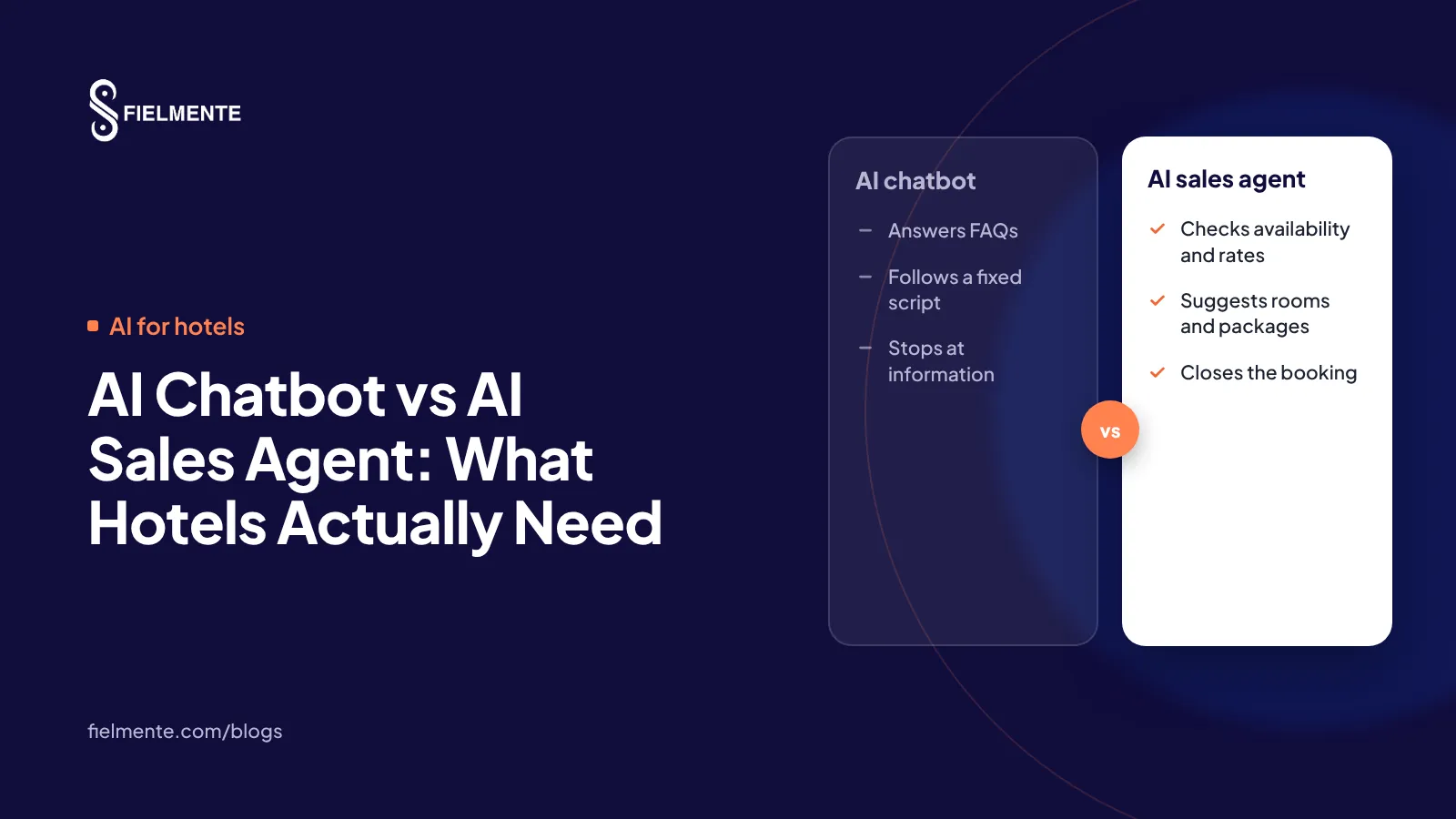 AI Chatbot vs AI Sales Agent: What Hotels Actually Need