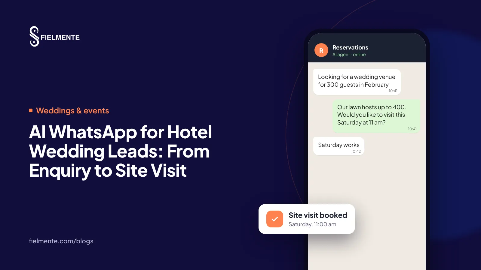 AI WhatsApp for Hotel Wedding Leads: From Enquiry to Site Visit