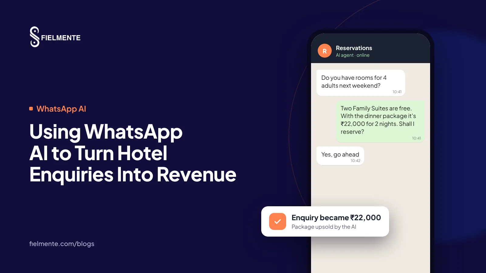 Using WhatsApp AI to Turn Hotel Enquiries Into Revenue