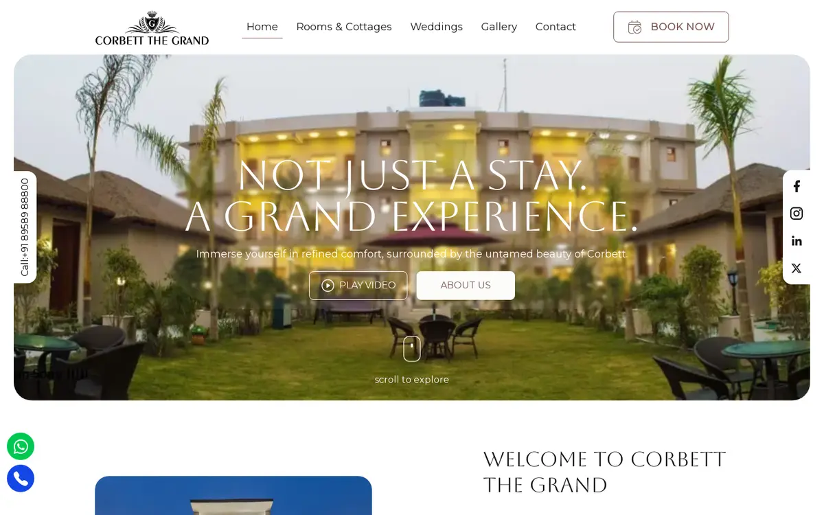 Corbett The Grand website, desktop view