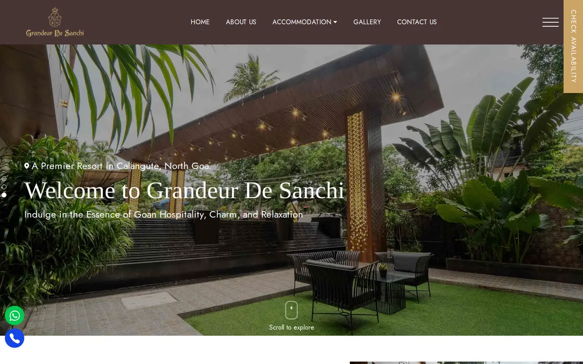 Grandeur de Sanchi website, desktop view