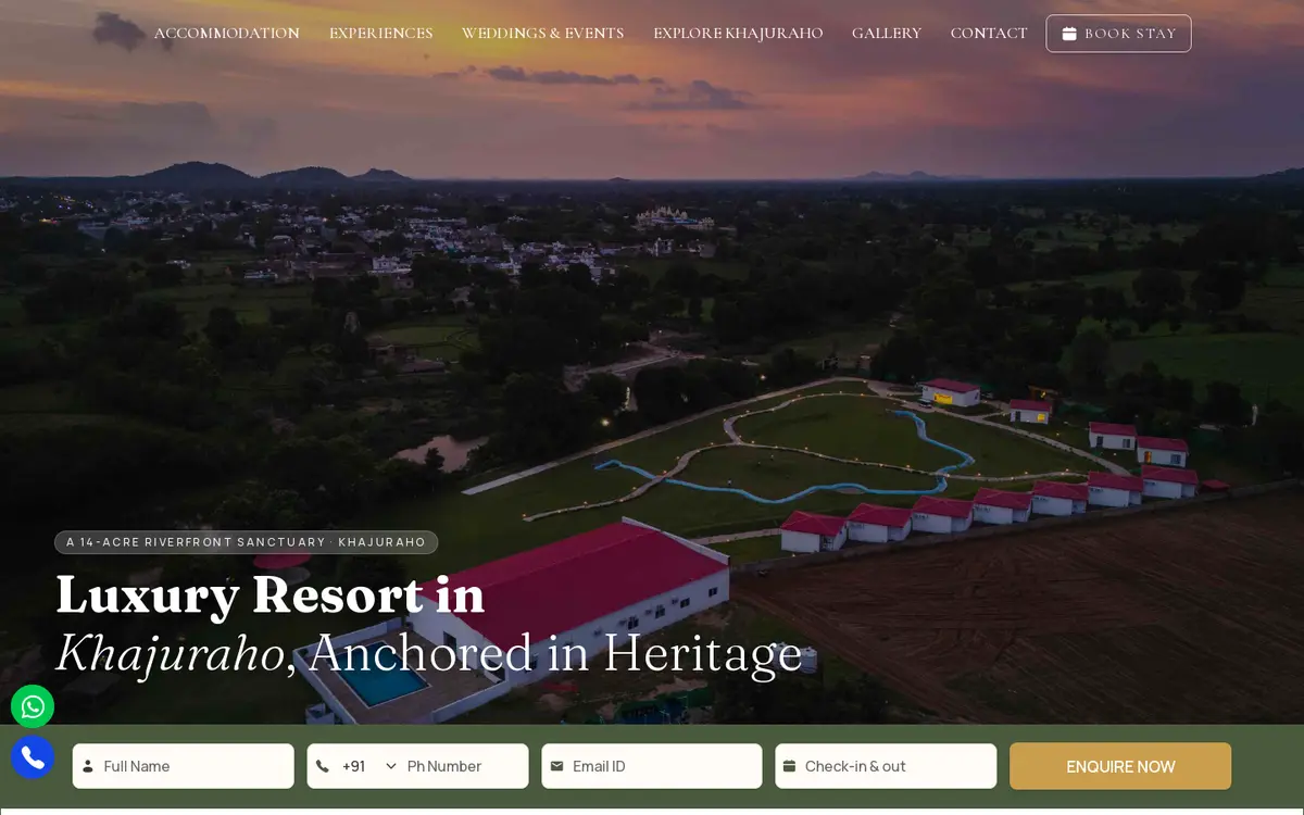 Ivara Resorts website, desktop view