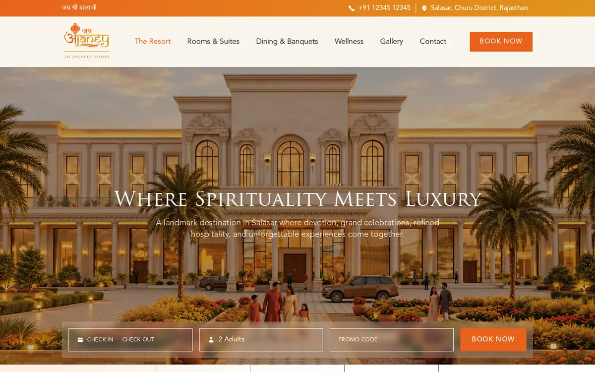 Jai Aanjaney website, desktop view