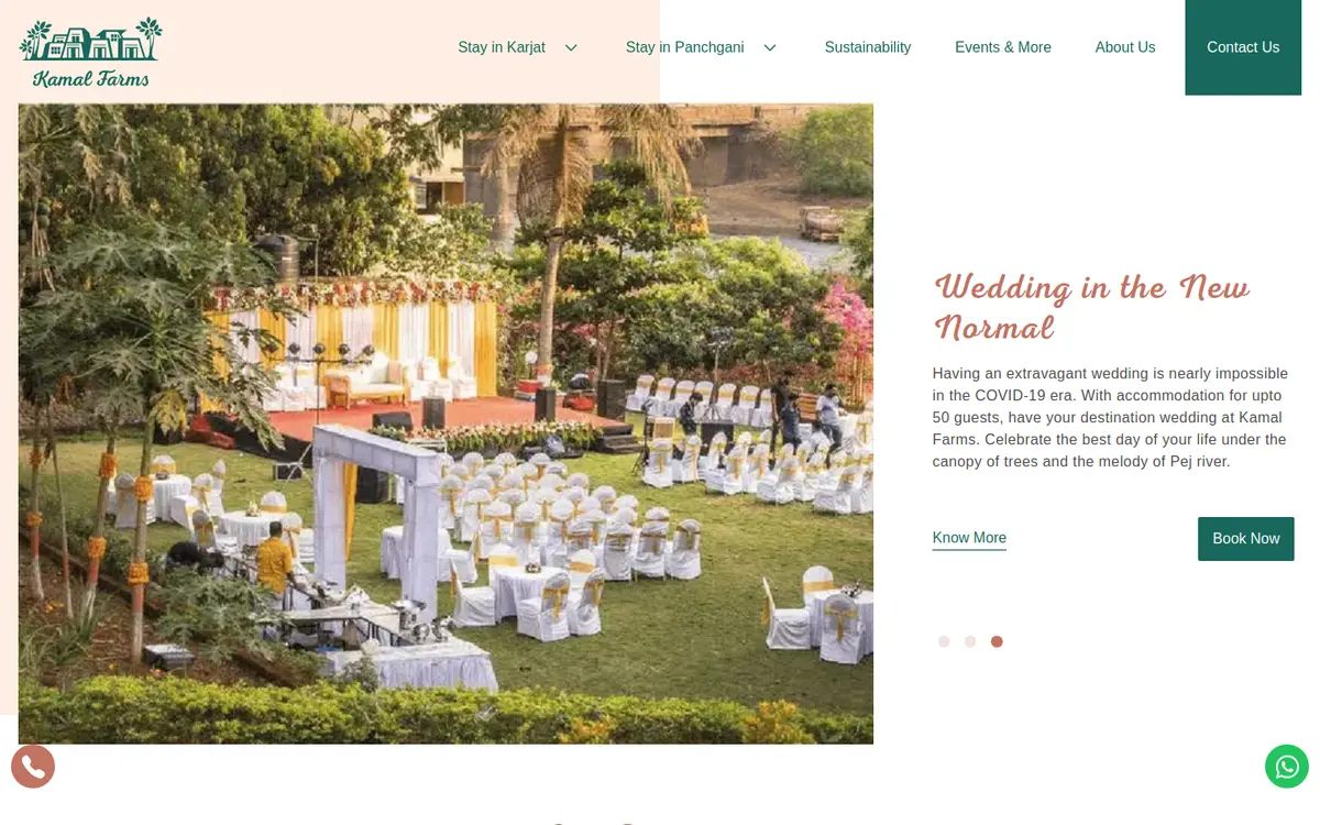Kamal Farms website, desktop view