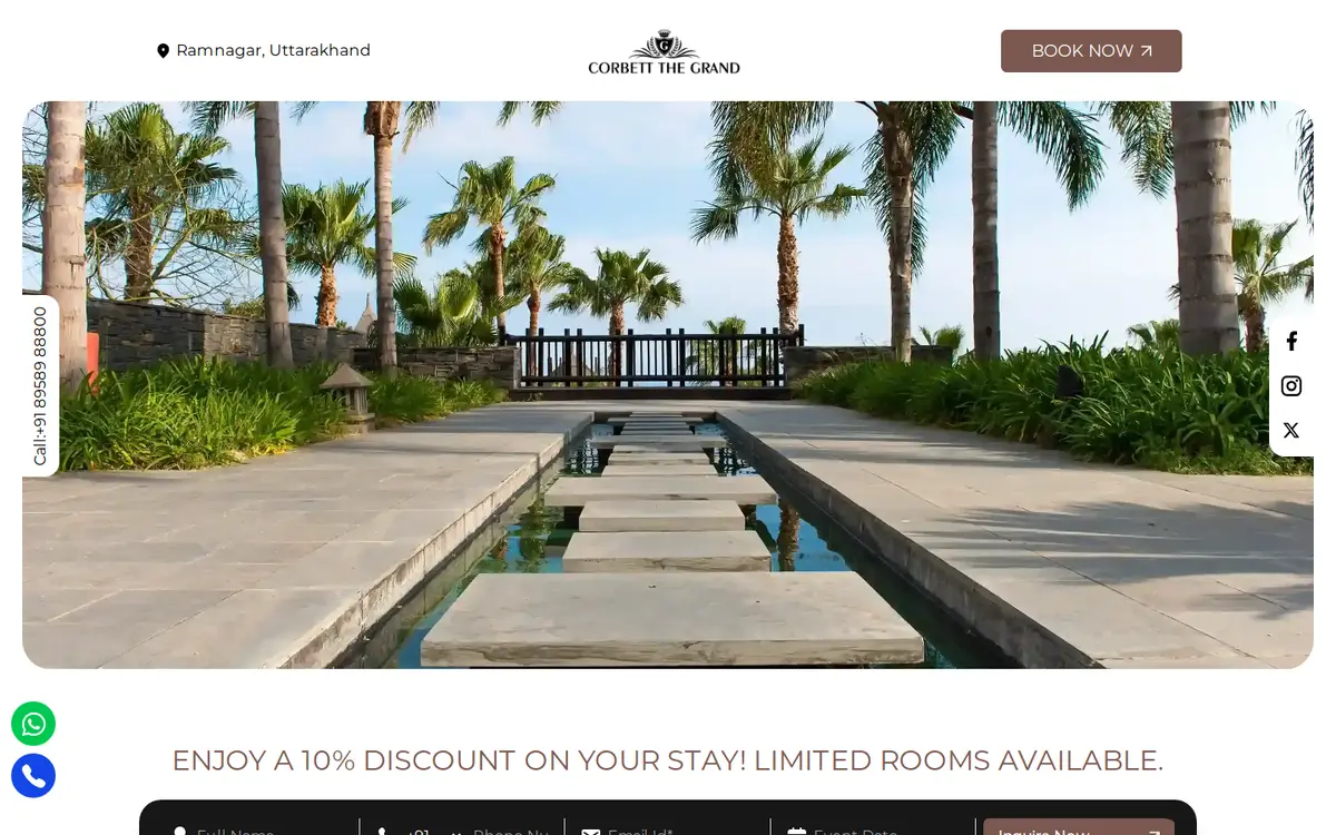 Corbett The Grand website, desktop view