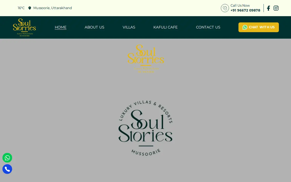 Soul Storries website, desktop view
