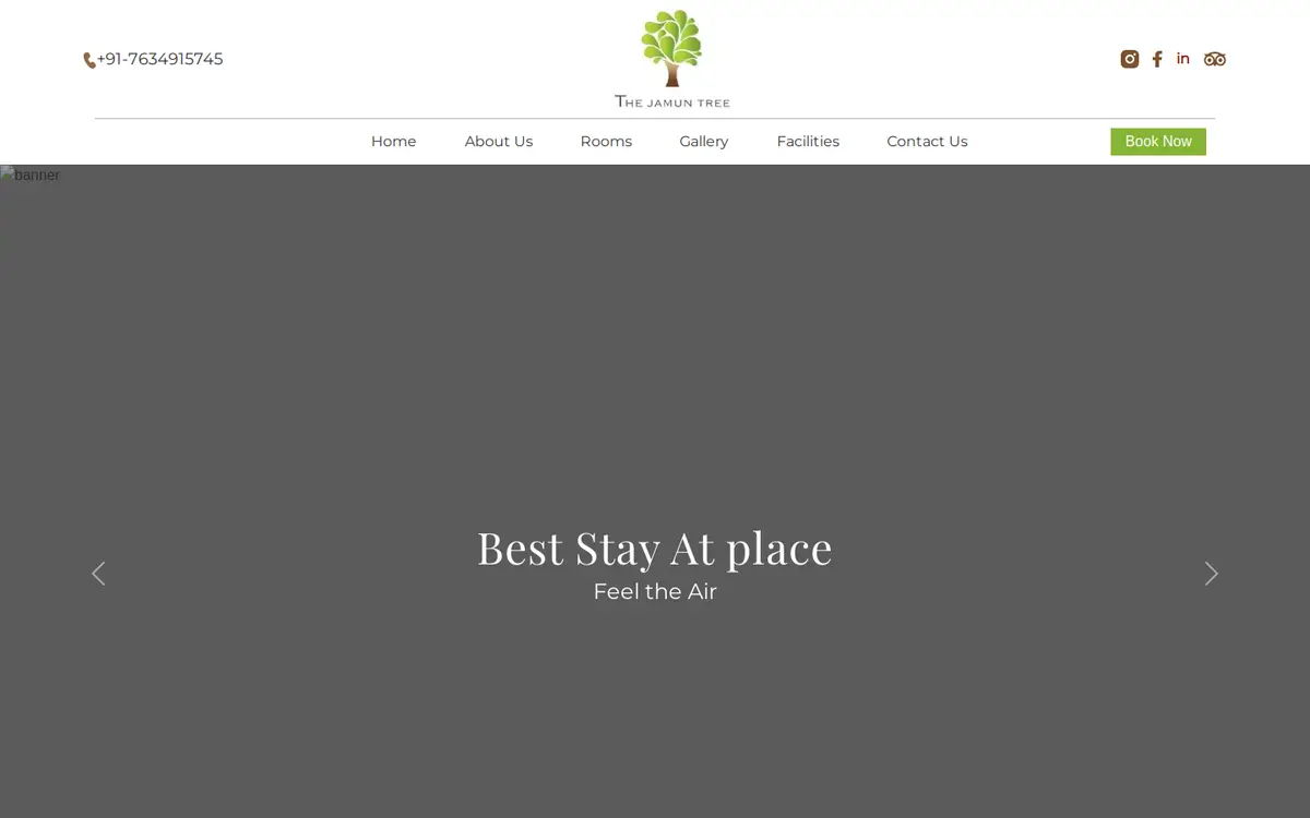 The Jamun Tree website, desktop view