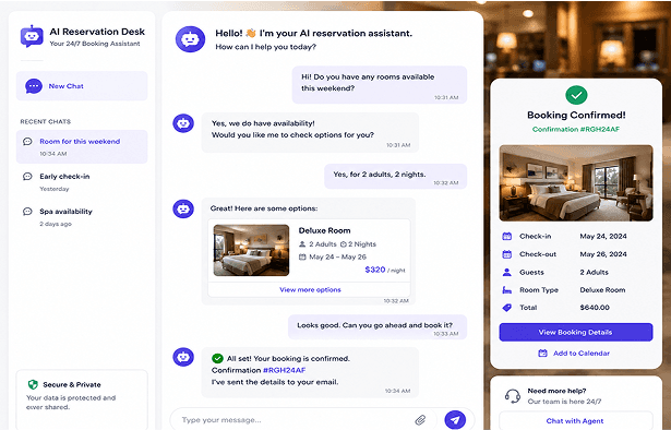 AI Reservation Desk screenshot